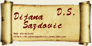 Dijana Sazdović vizit kartica